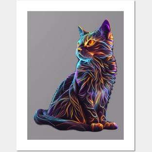 Colourful cat Posters and Art